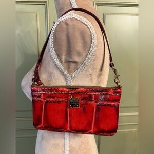 Dooney & Bourke Glossy Alligator Red Shoulder Bag.